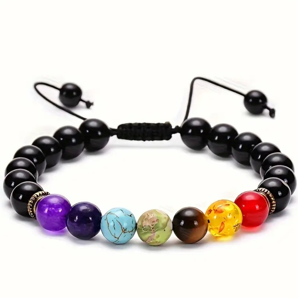 Adjustable Natural Lava Stone Beaded Bracelet